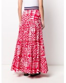 tiered geometric print skirt