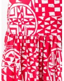tiered geometric print skirt