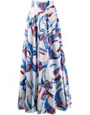 abstract print full skirt