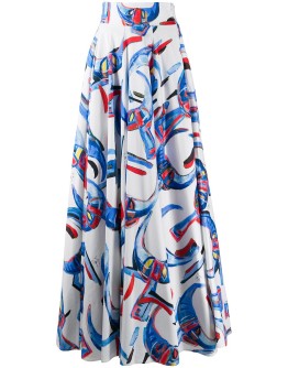 abstract print full skirt
