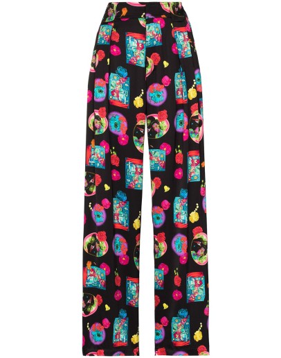 multiprint high waisted trousers