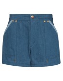 contrast-trim denim shorts