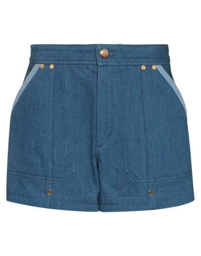 contrast-trim denim shorts