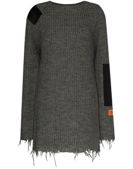 patch detail knitted dress