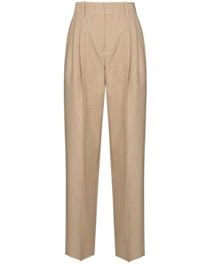 houndstooth-pattern high-rise trousers