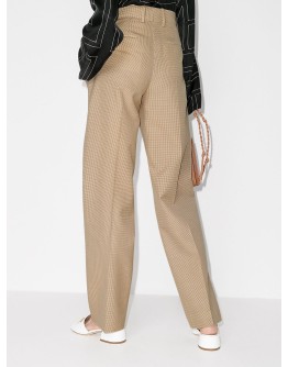 houndstooth-pattern high-rise trousers