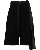 belted asymmetric shorts