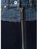 ribbed-knit denim pencil skirt