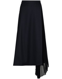 pleated chiffon wrap skirt