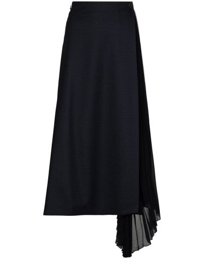 pleated chiffon wrap skirt