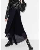 pleated chiffon wrap skirt