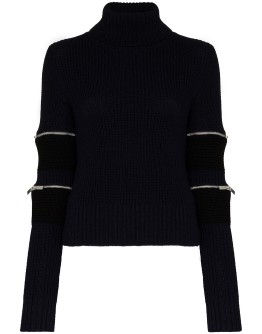 turtleneck zip-sleeve jumper