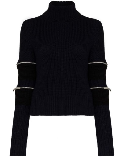 turtleneck zip-sleeve jumper