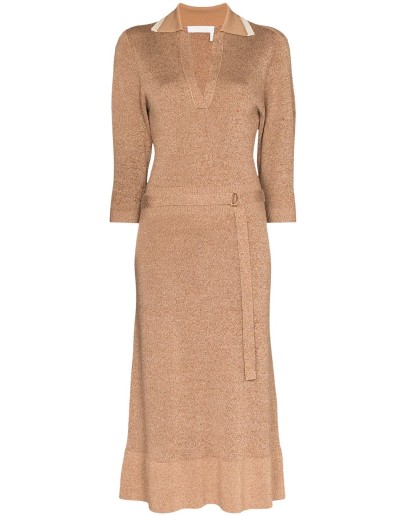 polo knit midi dress