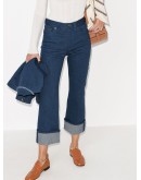 turn-up kick flare cropped jeans