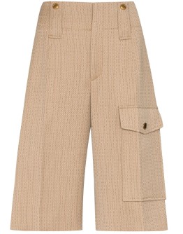 pinstripe knee-length shorts