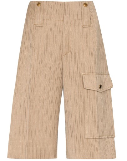 pinstripe knee-length shorts