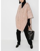cable-knit hooded poncho