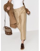 cropped linen and cotton-blend trousers