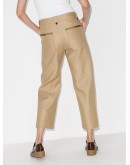 cropped linen and cotton-blend trousers