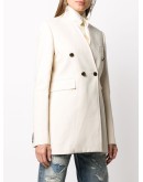 collarless double-breasted blazer