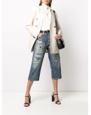 collarless double-breasted blazer