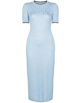 FF logo-jacquard midi dress