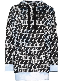 FF monogram logo-print hoodie