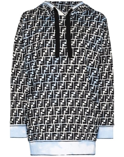 FF monogram logo-print hoodie