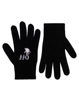 intarsia-knit logo-detail gloves
