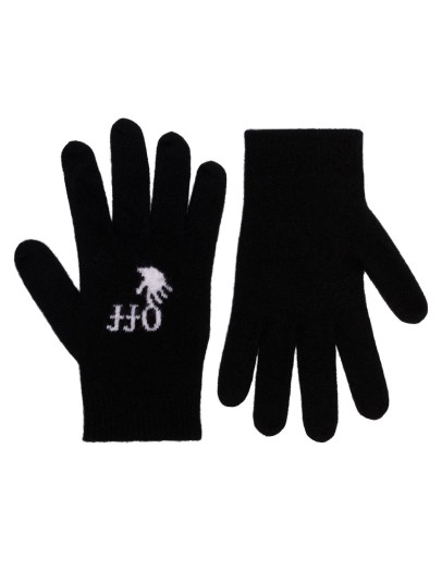 intarsia-knit logo-detail gloves