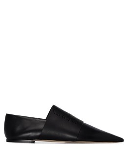 Perforated anagram flat pumps