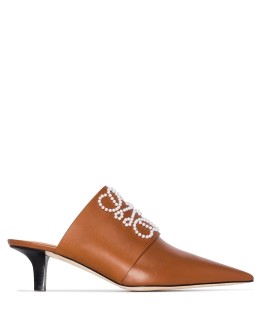 Anagram 70mm faux pearl-embellished mules