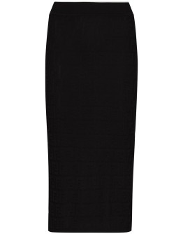 monogram knitted pencil skirt