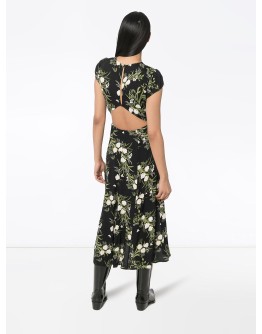 Gavin floral-print slit dress