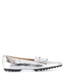 metallic slip-on loafers