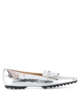 metallic slip-on loafers