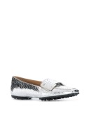 metallic slip-on loafers
