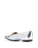 metallic slip-on loafers