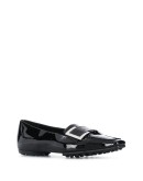 varnished finish loafers