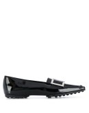 varnished finish loafers