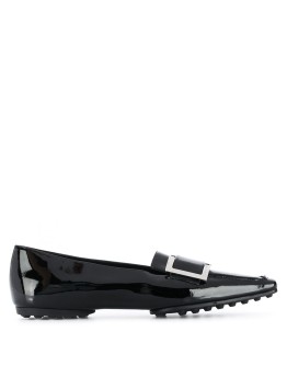 varnished finish loafers