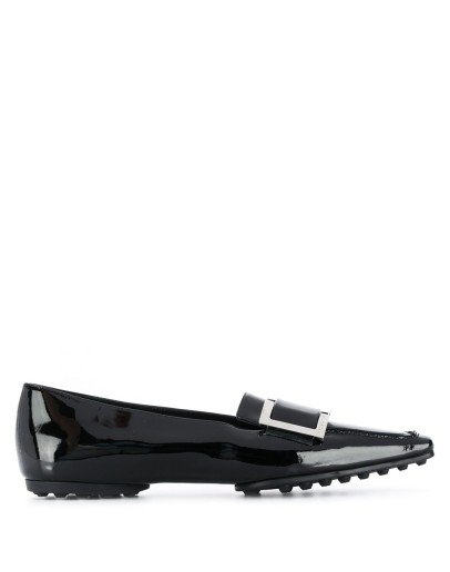 varnished finish loafers