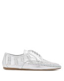 metallic leather laced shoes