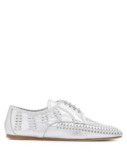 metallic leather laced shoes