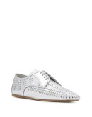 metallic leather laced shoes