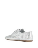 metallic leather laced shoes