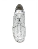 metallic leather laced shoes