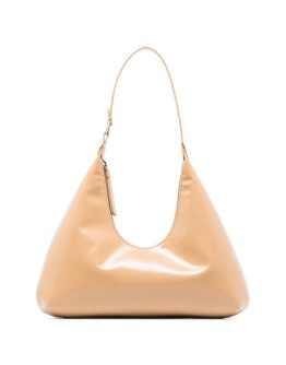 Amber patent-leather shoulder bag