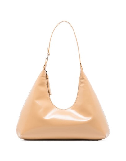 Amber patent-leather shoulder bag